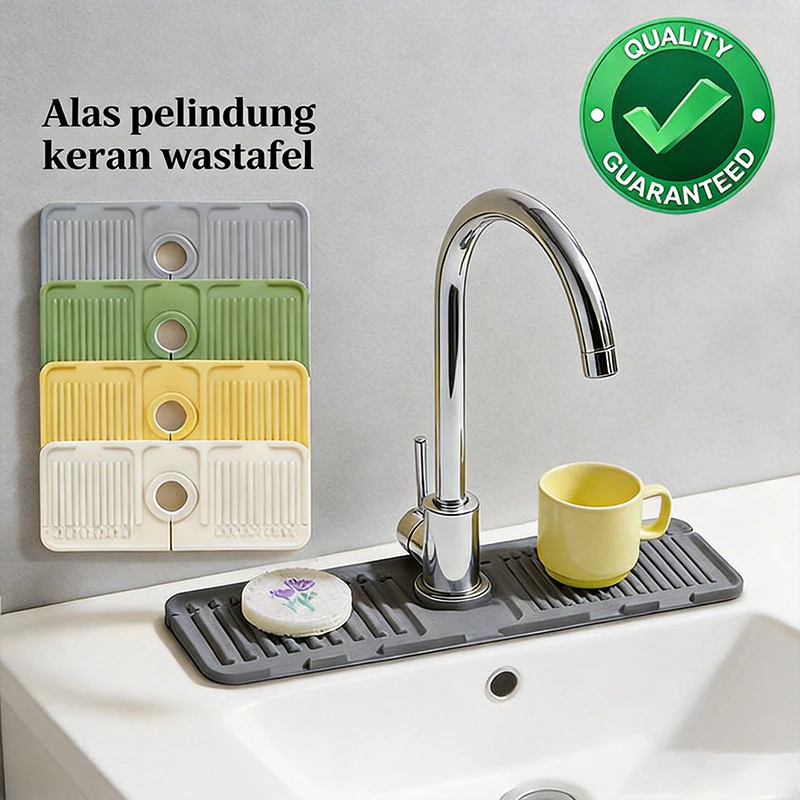 Pad Alas Pelindung Kran Wastafel Bahan Silikon Anti Jamur Size 36x13.5x0.6cm