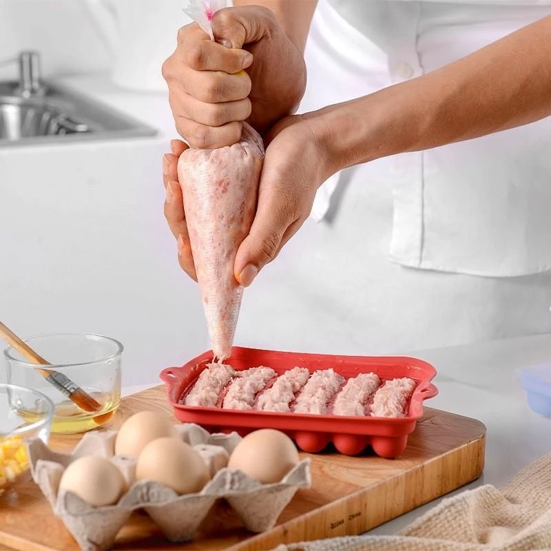 Cetakan Sosis Cetakan Telur & Es Silikon DIY 6 Rongga - Gambar 3
