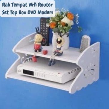 Rak Tempat Wifi Router Set Top Box DVD Modem 2 Susun Vintage M539