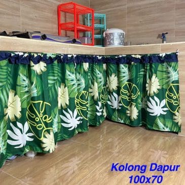 Gorden Penutup Kolong Meja Dapur Janda Hijau 100x70cm