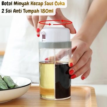 Botol Minyak Kecap Saus Cuka 2 Sisi Anti Tumpah 180ml