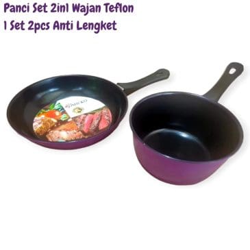 Panci Set 2in1 Wajan Teflon 1 Set 2pcs Anti Lengket