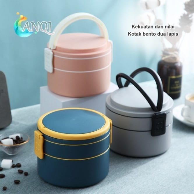 Rantang Makanan VS-64 Plastik 2 Susun Model Bulat