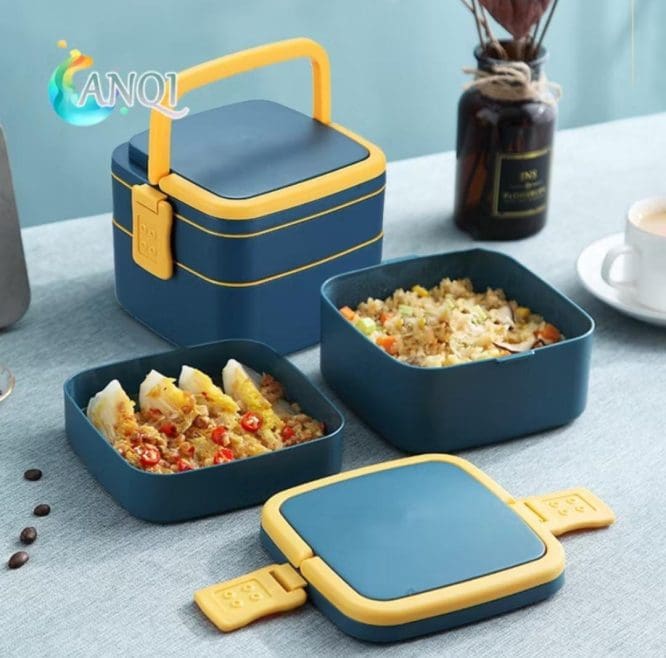 Rantang Makanan VS-64 Plastik 2 Susun Model Persegi
