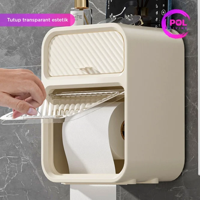 Kotak tisu dinding plastik / tempat tisu toilet Hijau - Gambar 2