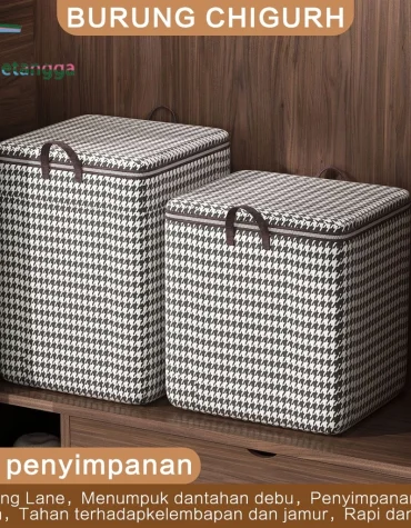 Box Tempat Penyimpanan Pakaian, Sprei, dan Selimut 180L Model Kotak + Pegangan