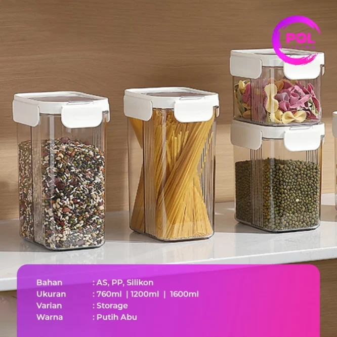 Toples Kedap Udara Dengan Seal Karet 1600 Ml - Gambar 8