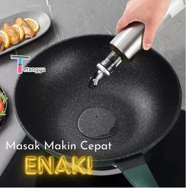Wajan Teflon anti lengket tutup kaca 32 cm - Gambar 4