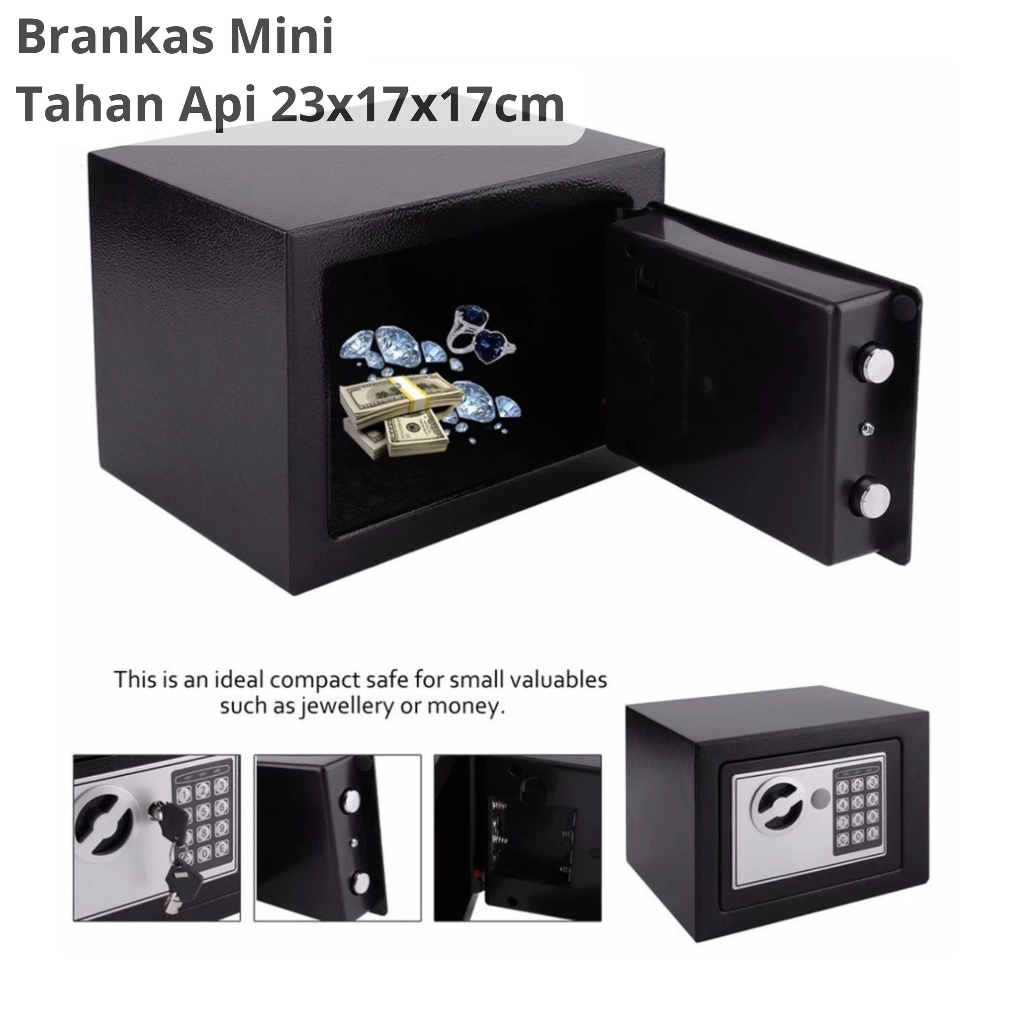 Brankas Mini Tahan Api 23 x 17 x 17 CM Warna Random