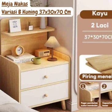 Meja Nakas Variasi B Kuning 37 x 30 x 70 Cm