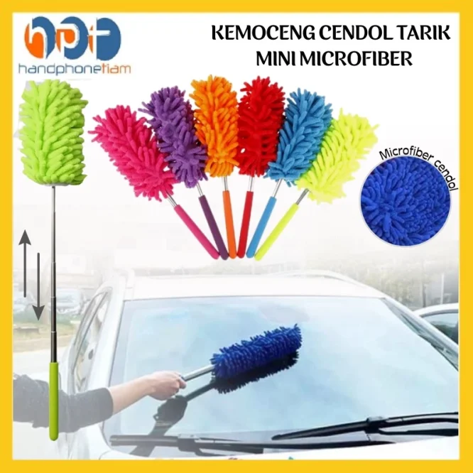 Kemoceng Pembersih Debu dan Langit Rumah Adjustable Microfiber Cendol 75cm