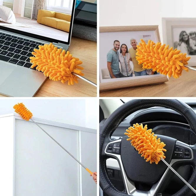 Kemoceng Pembersih Debu dan Langit Rumah Adjustable Microfiber Cendol 75cm - Gambar 4