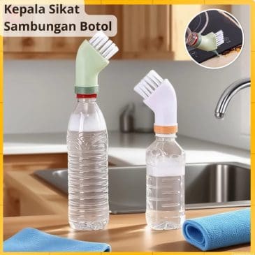 Kepala Sikat Sambungan Botol Pembersih Sudut dan Sela Sikat Dapur dan Kamar Mandi Serbaguna