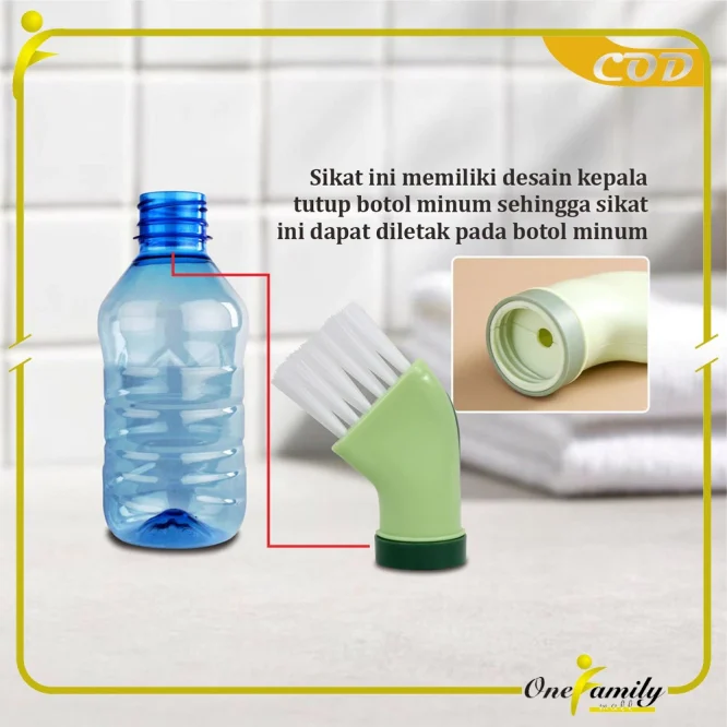 Kepala Sikat Sambungan Botol Pembersih Sudut dan Sela Sikat Dapur dan Kamar Mandi Serbaguna - Gambar 8