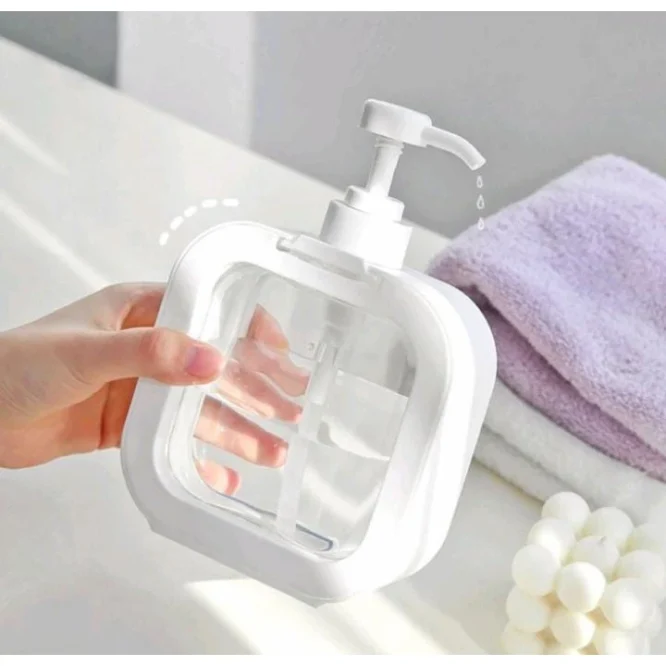 Botol Sabun Dispenser Kotak Persegi Perlengkapan Toilet 500ml - Gambar 2