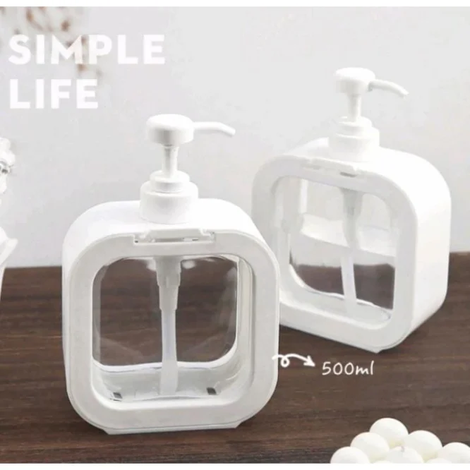 Botol Sabun Dispenser Kotak Persegi Perlengkapan Toilet 500ml - Gambar 3