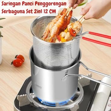Saringan Panci Penggorengan Rebus Serbaguna Set 2in1 12 CM