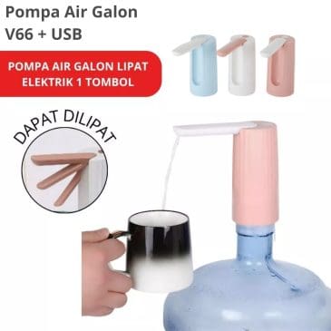 Pompa Air Galon Elektrik Portable Lipat V66 + USB