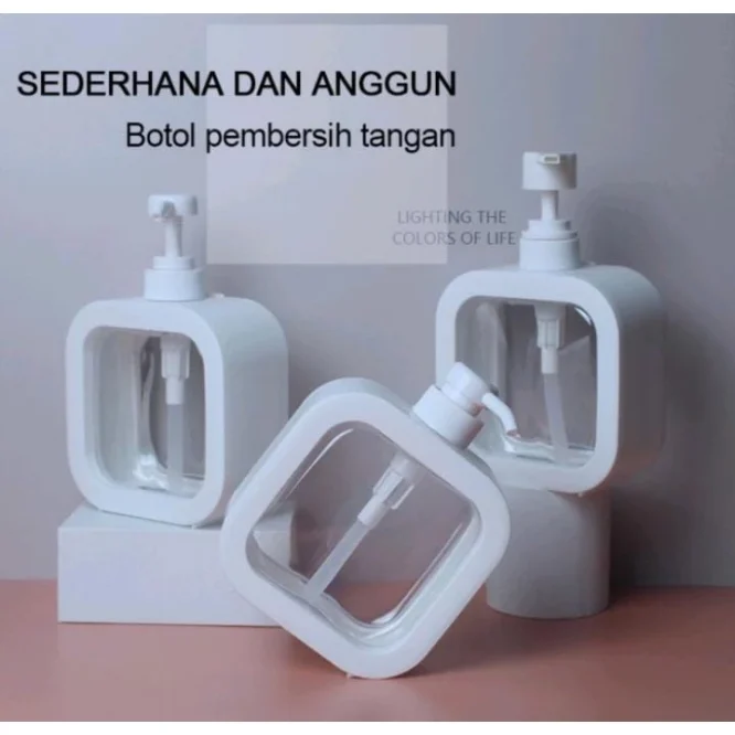 Botol Sabun Dispenser Kotak Persegi Perlengkapan Toilet 500ml - Gambar 5