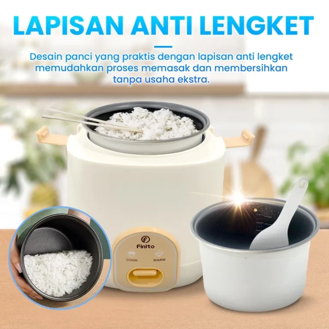 Magicom Rice Cooker Penanak Nasi Dan Mie kapasitas 0.8 Liter RC-001 - Gambar 2