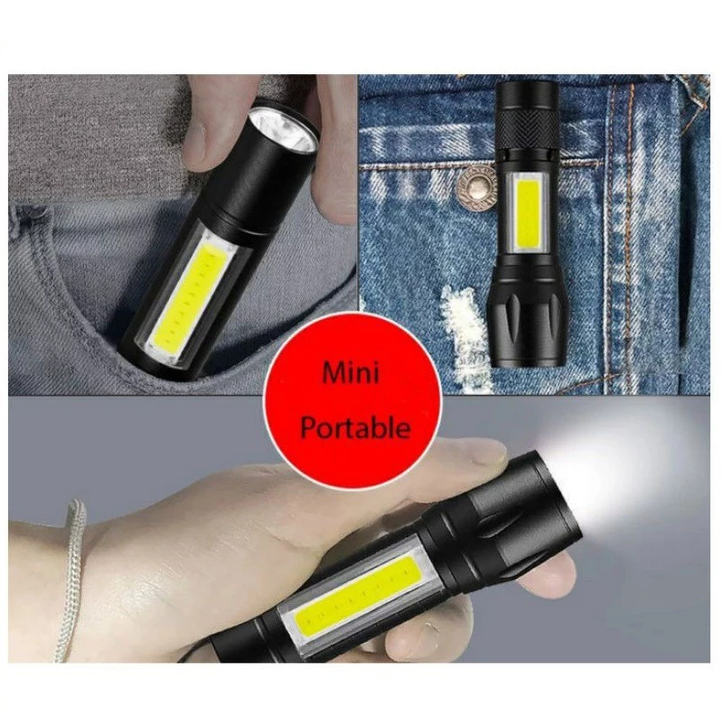 SENTER MINI XPE COB LED Zoom Rechargeable - Gambar 2