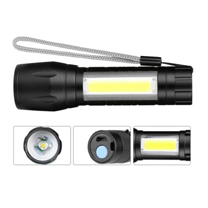 SENTER MINI XPE COB LED Zoom Rechargeable - Gambar 5