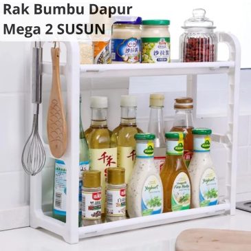 Rak Bumbu Dapur Mega MG693 Plastik 2 Susun