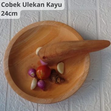 Cobek ulekan kayu 24 cm