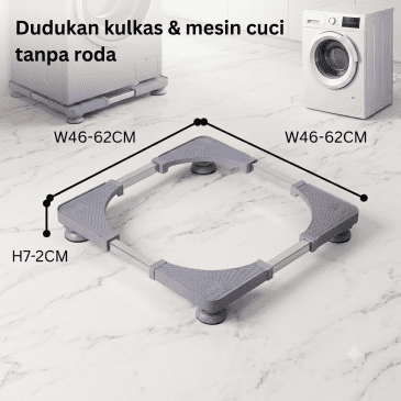 Dudukan Kaki Mesin Cuci dan Kulkas Anti Goncang Adjustable Dapat Disesuaikan Tanpa Roda Tipe A
