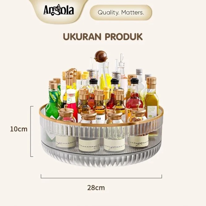 Tempat Bumbu Angela C99 Bulat Serbaguna Putar 360 Derajat Bahan Akrilik - Gambar 8