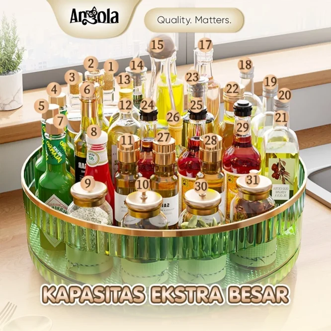 Tempat Bumbu Angela C99 Bulat Serbaguna Putar 360 Derajat Bahan Akrilik - Gambar 10