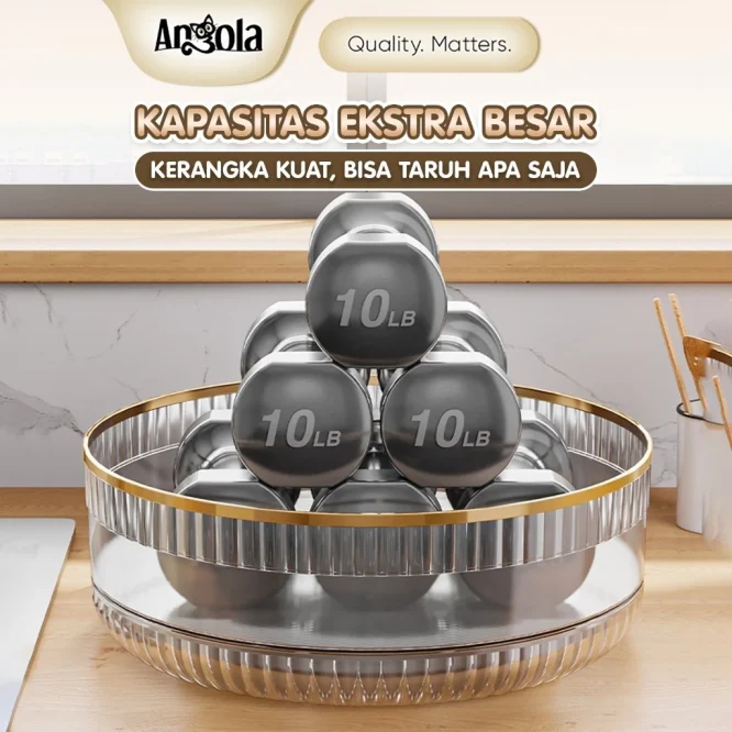 Tempat Bumbu Angela C99 Bulat Serbaguna Putar 360 Derajat Bahan Akrilik - Gambar 5