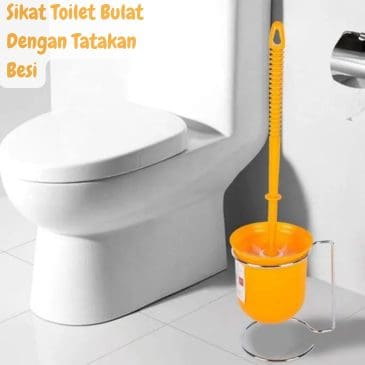 Sikat Toilet Bulat Plastik Dengan Tatakan Besi