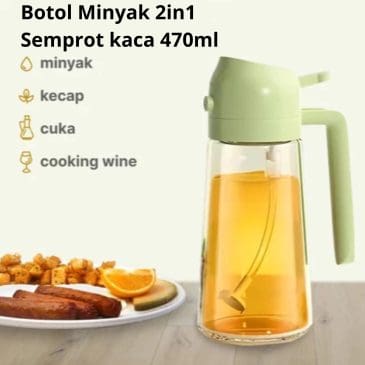 Botol Minyak 2in1 Semprot Bahan Kaca 470 Ml
