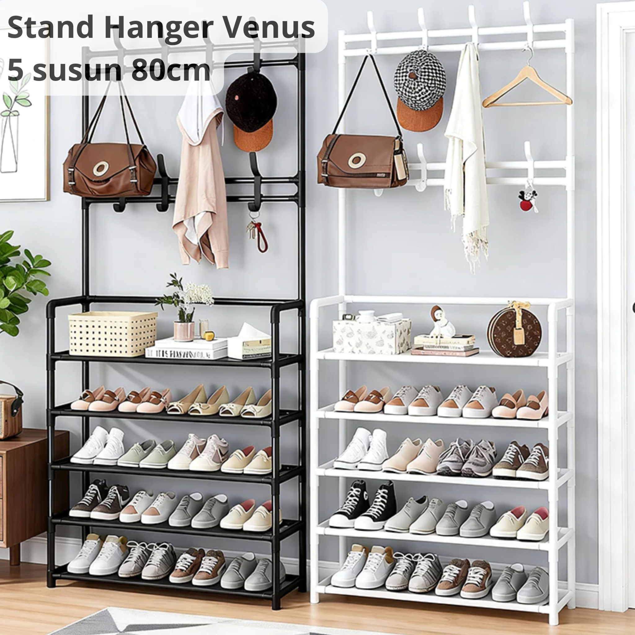 Stand Hanger Rak Pakaian Venus (5 Susun Rak) Serbaguna Ukuran 80cm