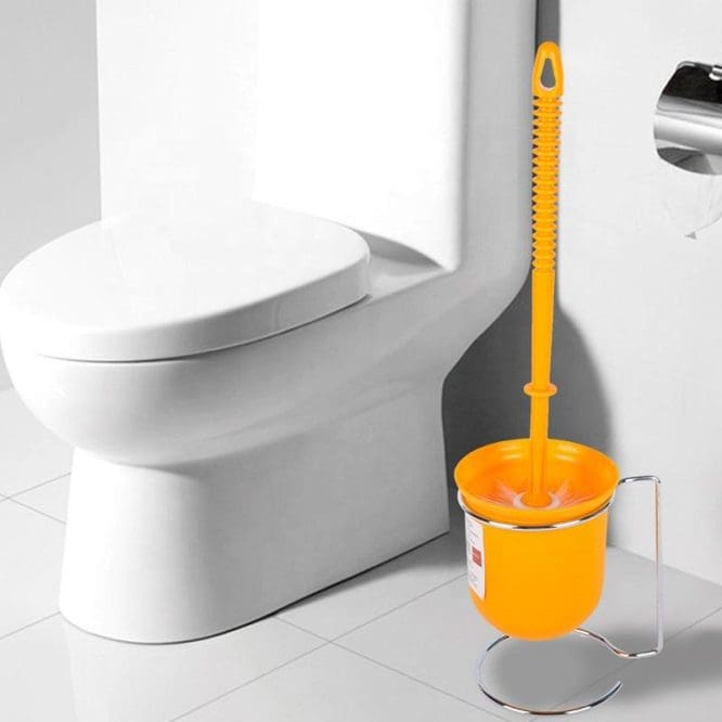 Sikat Toilet Bulat Plastik Dengan Tatakan Besi - Gambar 2