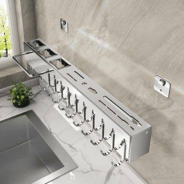 Rak Gantung Dapur Multifungsi Tanpa Bor Stainless Steel Ukuran 40cm - Gambar 5