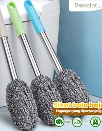 Sikat kawat multifungsi pembersih dapur/toilet gagang stainless