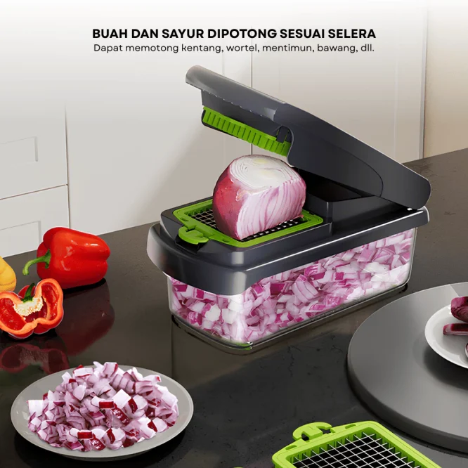 Parutan Serbaguna Pemotong Sayur Pengiris Buah Multifungsi 16in1 - Gambar 2