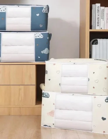 Tas tempat penyimpanan bed cover,pakaian dan selimut anti air PEVA + pegangan Ukuran Besar