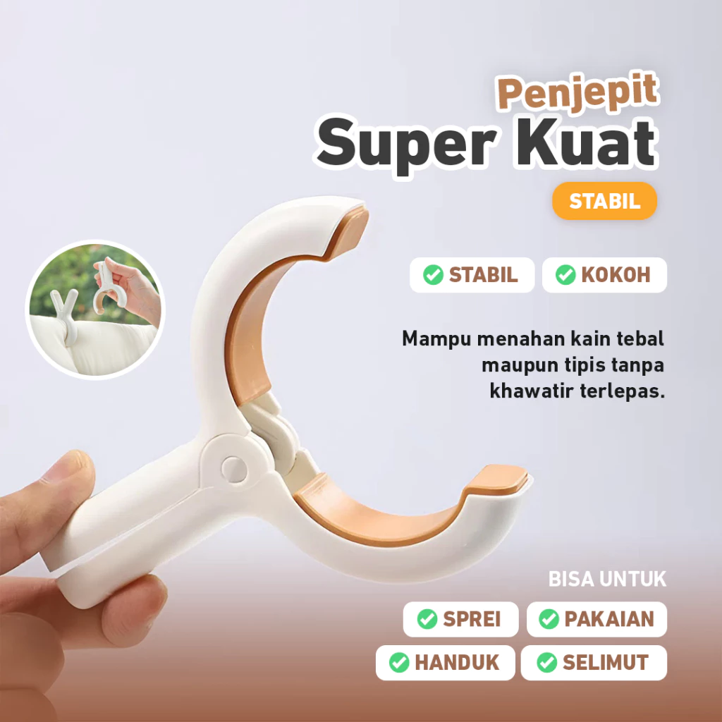 Jepitan Jemuran Seprei Bedcover Serbaguna - Gambar 3