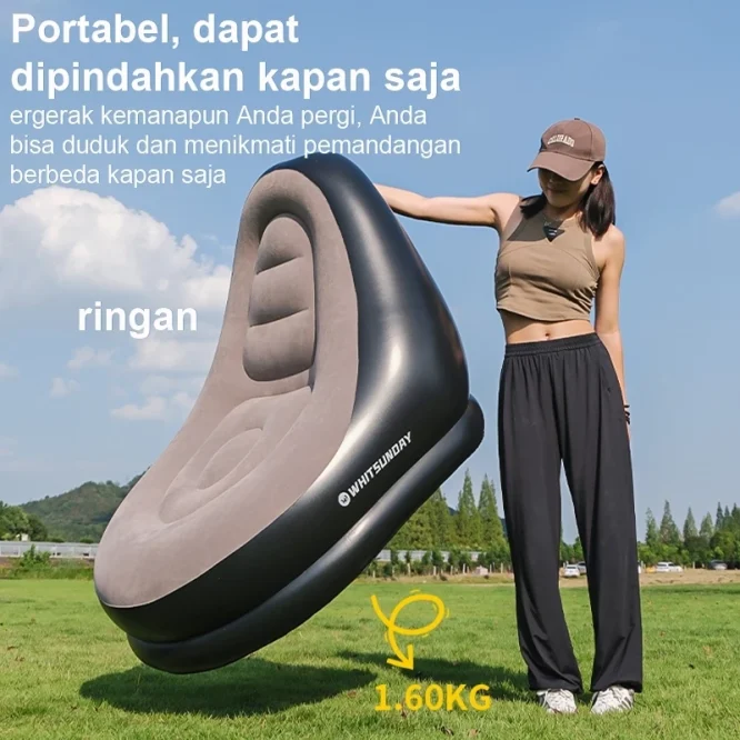 Sofa Angin Portable Jumbo dengan Penopang kaki + Pompa - Gambar 4