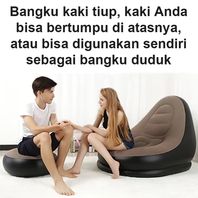 Sofa Angin Portable Jumbo dengan Penopang kaki + Pompa - Gambar 5