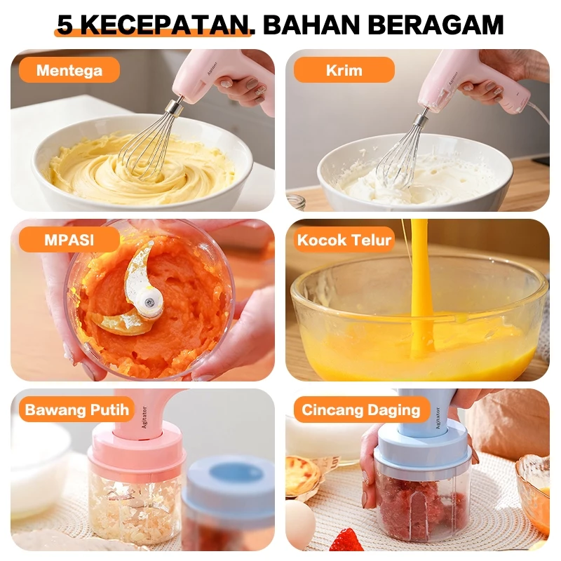 Blender mixer mini 3in1 USB elektrik serbaguna V20 - Gambar 3