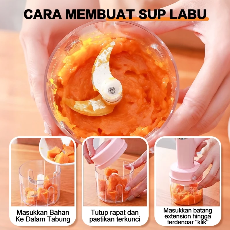 Blender mixer mini 3in1 USB elektrik serbaguna V20 - Gambar 7