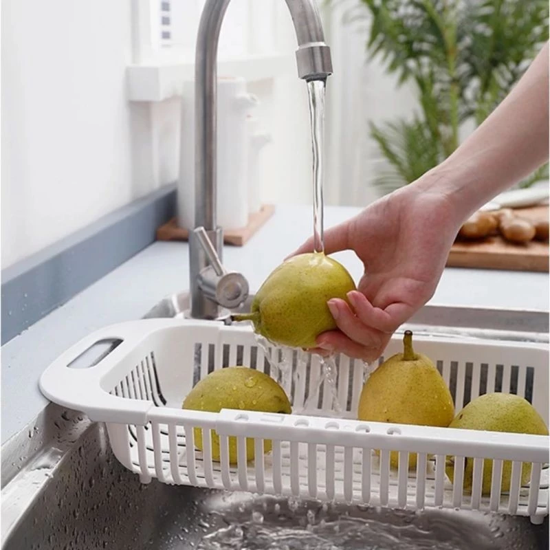 Rak Keranjang Wastafel Tempat Tirisan Air Dapur Serbaguna Lipat - Gambar 3