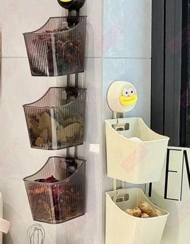 Rak gantung tempel tempat penyimpanan bumbu dapur dan sayur serbaguna 3 susun