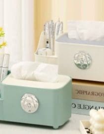 Kotak tisu/penyimpanan serbaguna remote multisekat