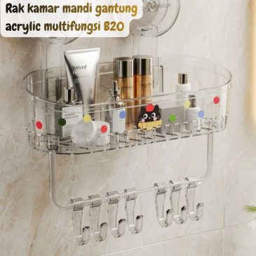 Rak kamar mandi gantung acrylic multifungsi B20
