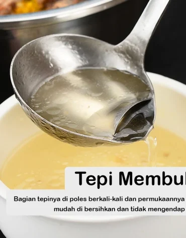 Sendok kuah pemisah minyak sup bahan stainless steel